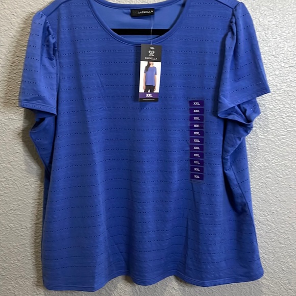 Rafaella Tops - Rafaella size XXL blue puff sleeve Tshirt NWT